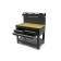 HBM 115 Cm. werkbank met houten werkblad. achterwand. LED verlichting. 20 haken en 3 opbergbakken