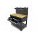 HBM 115 Cm. werkbank met houten werkblad. achterwand. LED verlichting. 20 haken en 3 opbergbakken