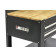 HBM 115 Cm. werkbank met houten werkblad. achterwand. LED verlichting. 20 haken en 3 opbergbakken
