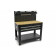 HBM 115 Cm. werkbank met houten werkblad. achterwand. LED verlichting. 20 haken en 3 opbergbakken