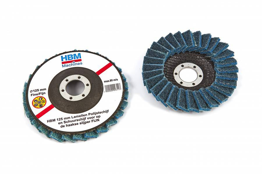 HBM 125 mm lamellen polijst en schuurschijf voor haakse slijper FIJN
