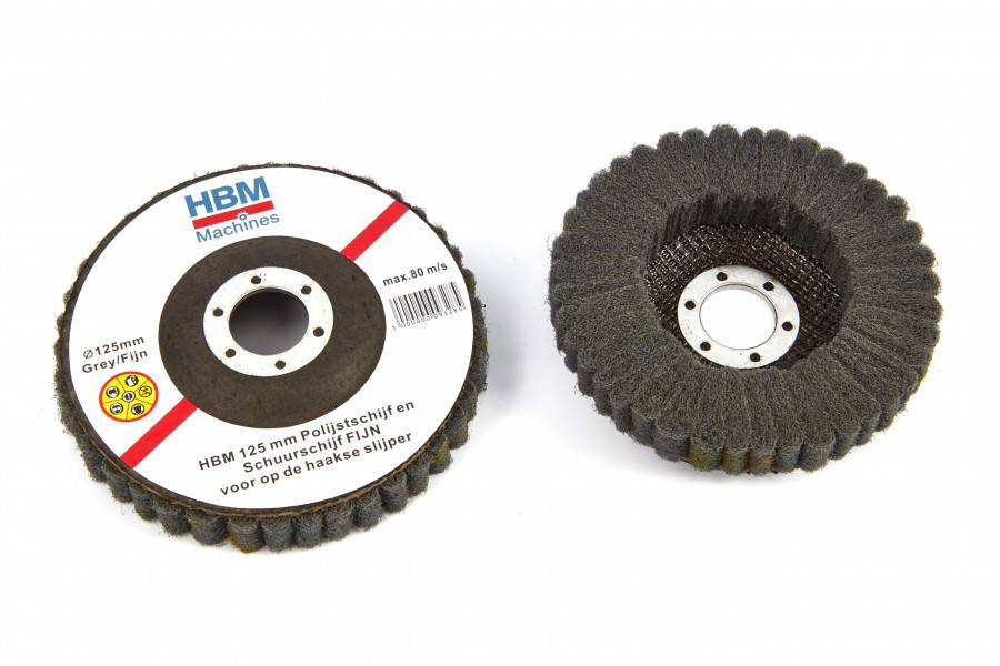 HBM 115 mm polijstschijf en schuurschijf FIJN voor haakse slijper
