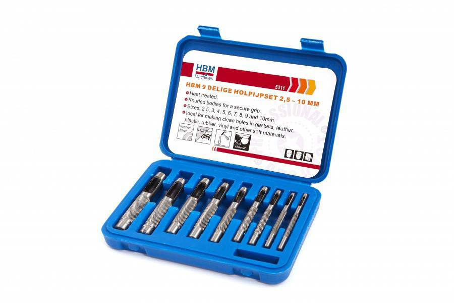 HBM 9-delige holpijpset 2,5 10 mm