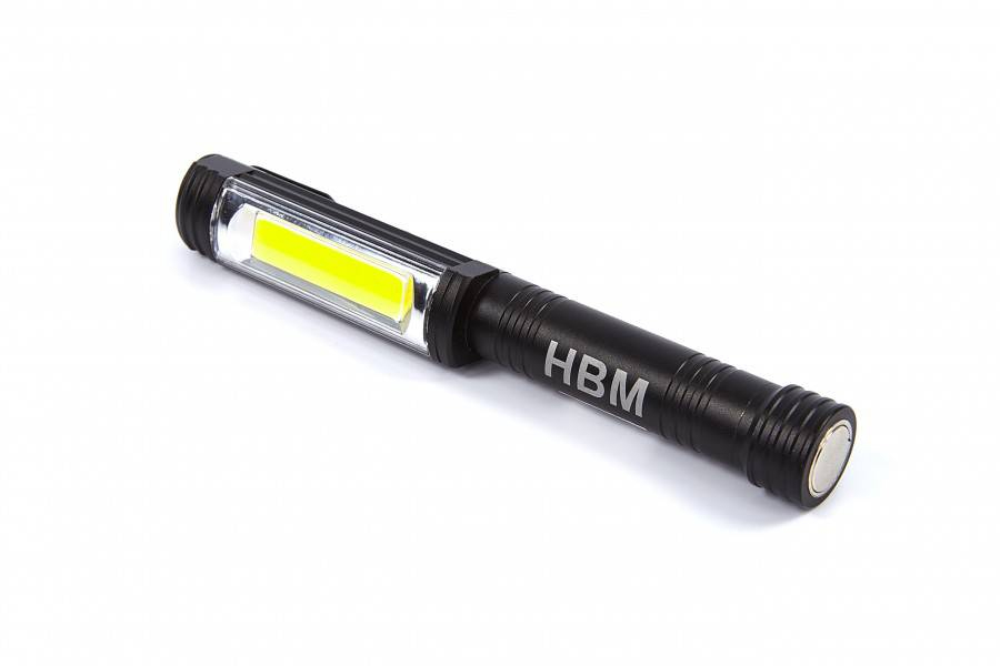 HBM PROFI LED aluminium mini zaklamp met magneetvoet 400 Lumen