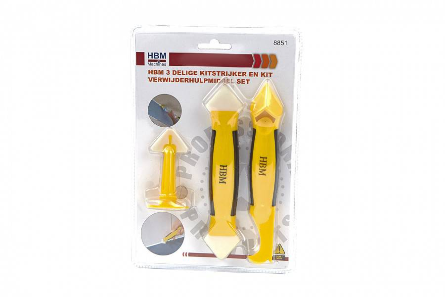 HBM 3-delige kitstrijker en kit verwijderhulpmiddel set