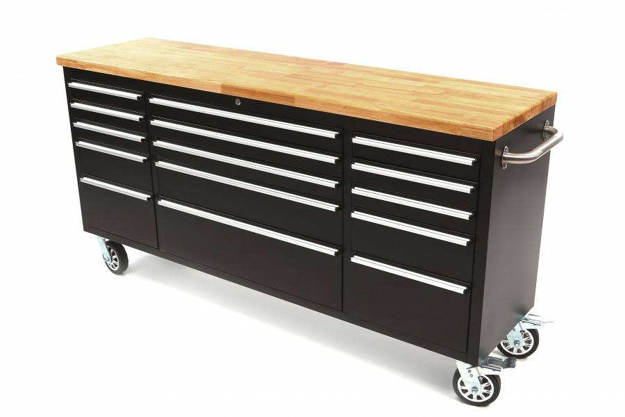 Gereedschapswagen / werkbank 199cm ZWART