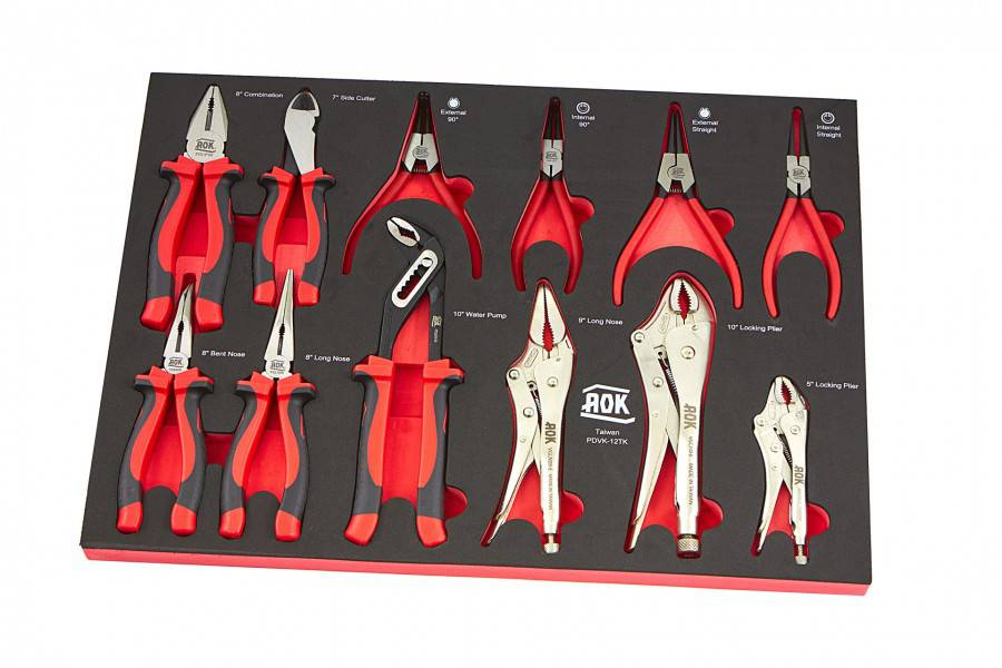AOK PROFI 12-delige tangenset FOAM inlay
