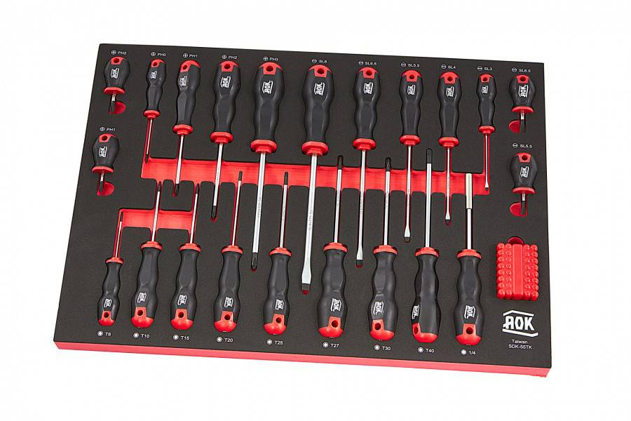 AOK PROFI 55-delige schroevendraaierset FOAM inlay