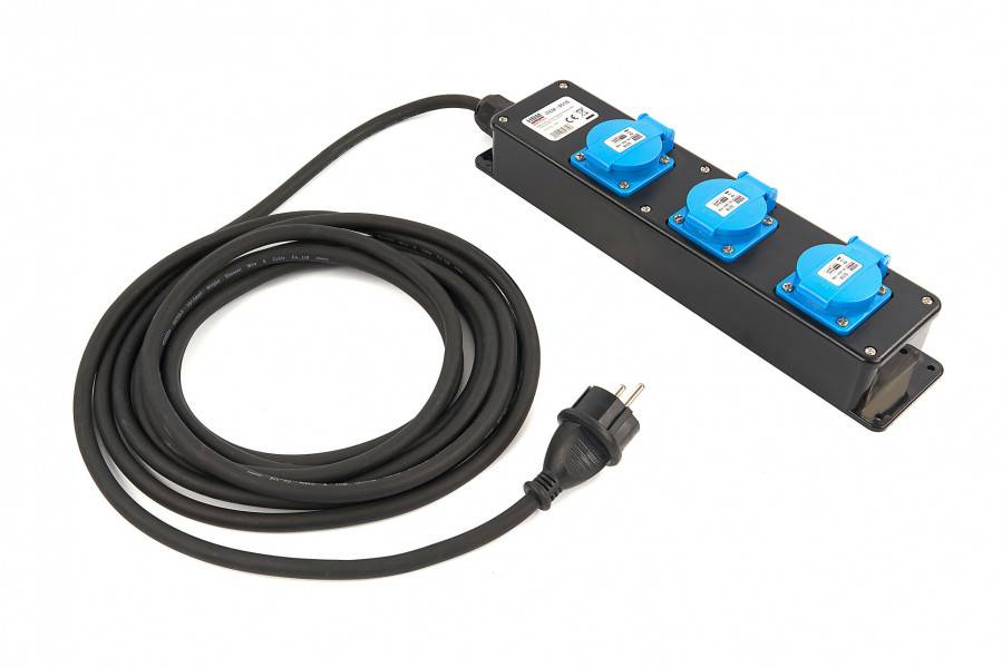HBM PROFI IP44 stekkerdoos met 5 meter kabel 3 x 1,5 mm