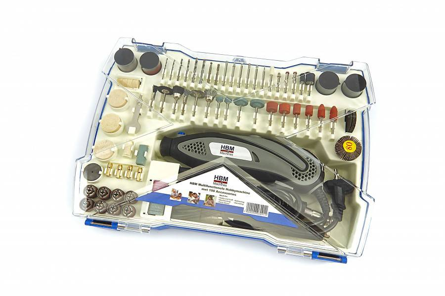HBM multifunctionele hobbymachine met 190 accessoires en flexibele as