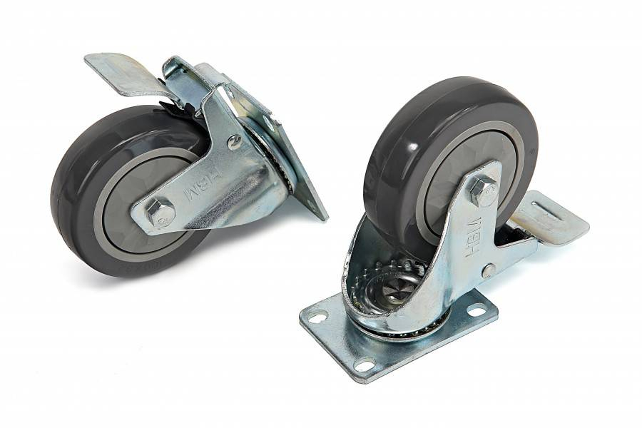 Zwenkwiel 100 mm met rem (4 stuks)