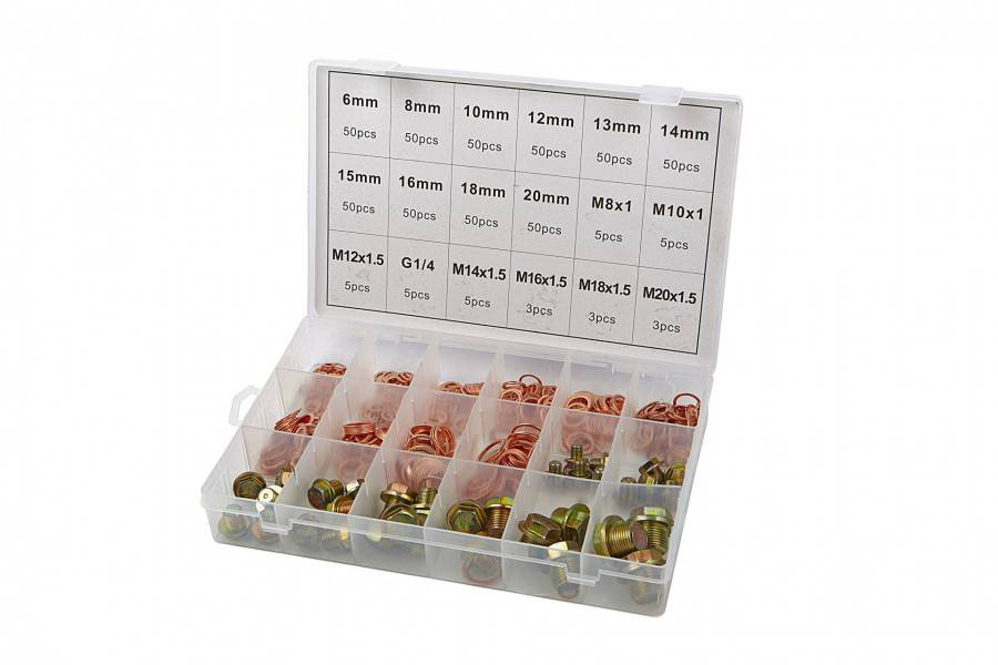 HBM 534-delig Carterpluggen en koperen ringen assortiment