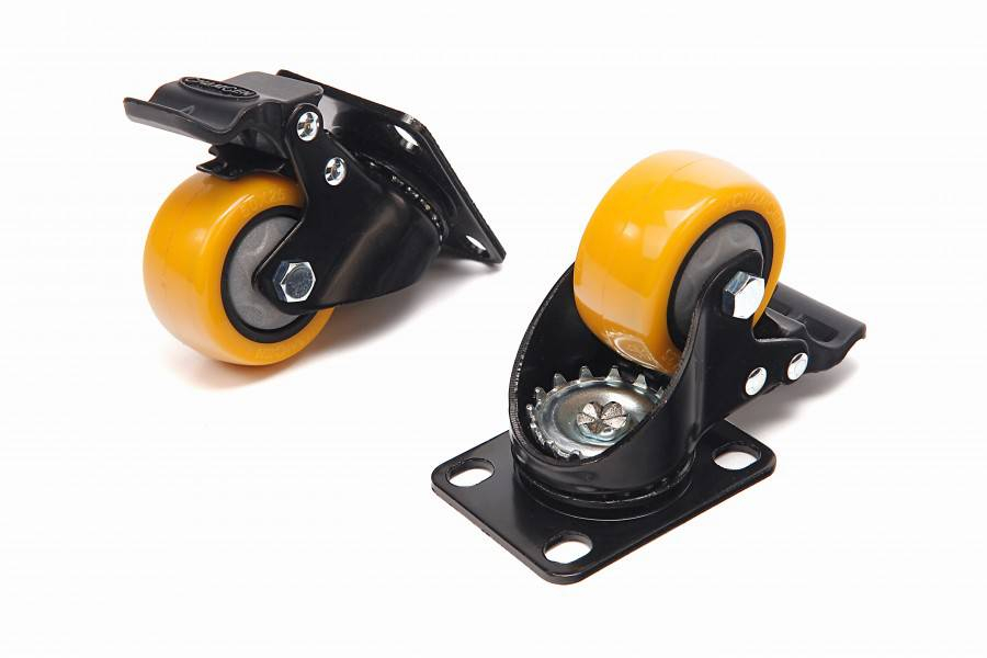 HBM PROFI 50 mm zwenkwiel met voetplaat en Rem