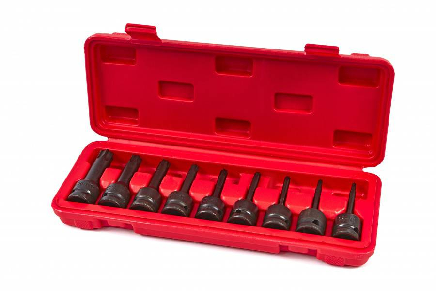 HBM 9-delige lange TORX krachtdoppenset met 1/2"opname