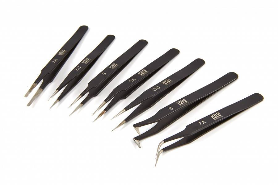 HBM PROFI 7-delige anti magnetische RVS pincet set