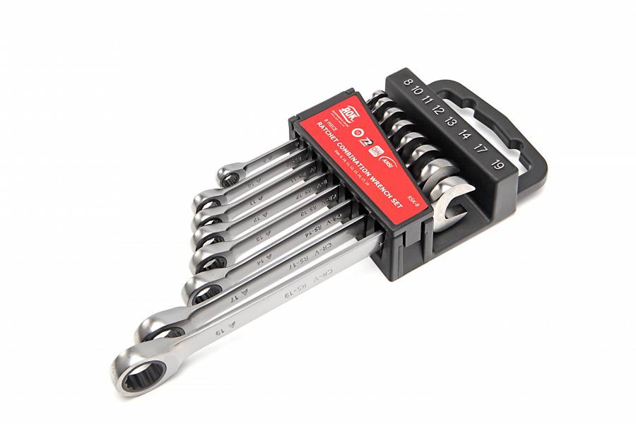 AOK 8-delige PROFI ring, ratelset, steeksleutelset