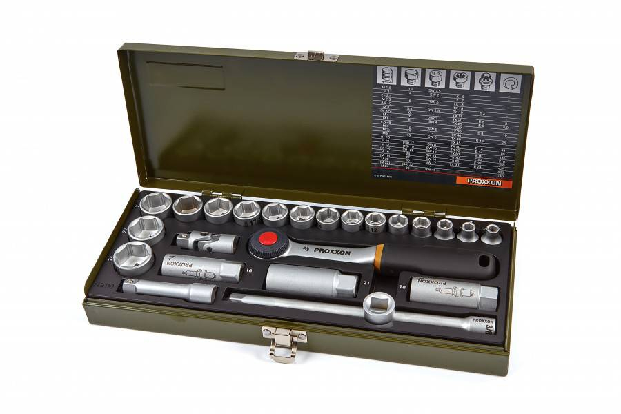 PROXXON 24-delige dopsleutelset 3/8"CrV