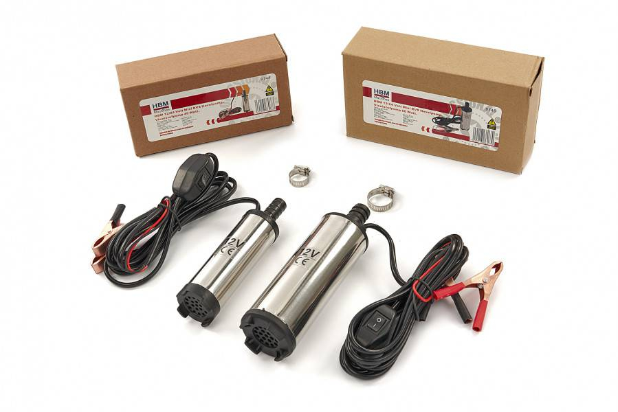 HBM 12 Volt mini RVS Hevelpomp, vloeistofpomp 40 Watt.