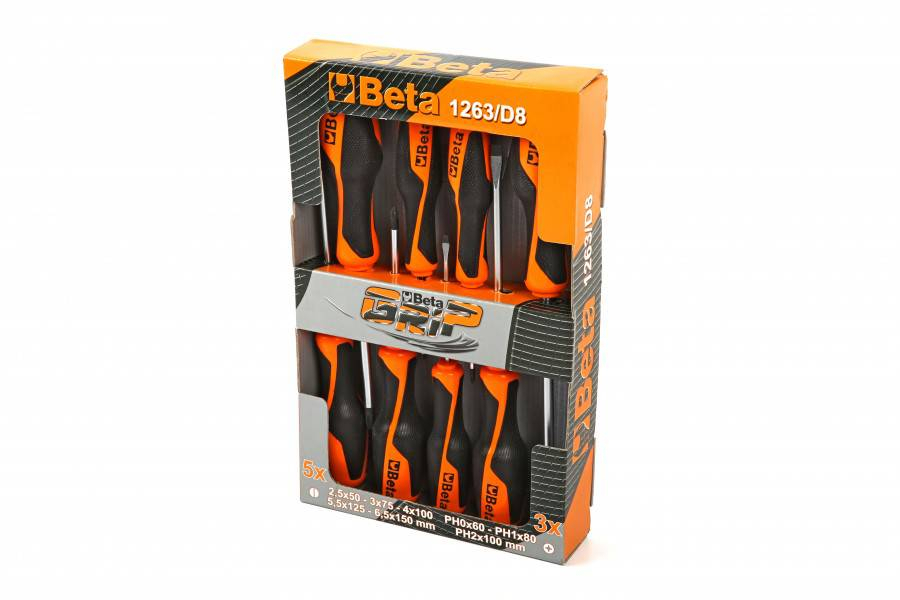 BETA 1263 grip 8-delige schroevendraaiersets