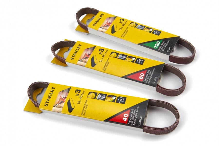 STANLEY 3-delige 13 x 451 mm K40 schuurbandenset voor De Black&Decker KA900E Powerfile