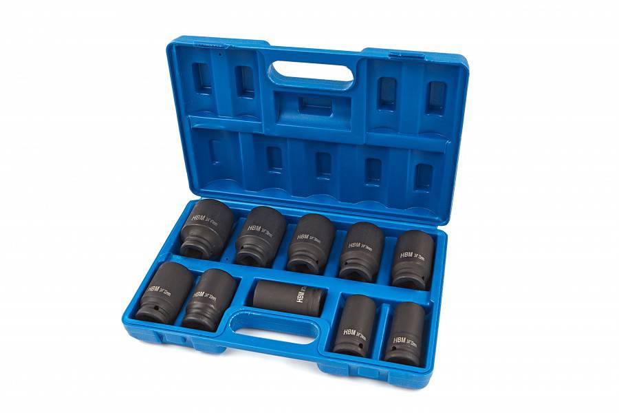 HBM 10-delige 3/4"krachtdoppenset grote maten