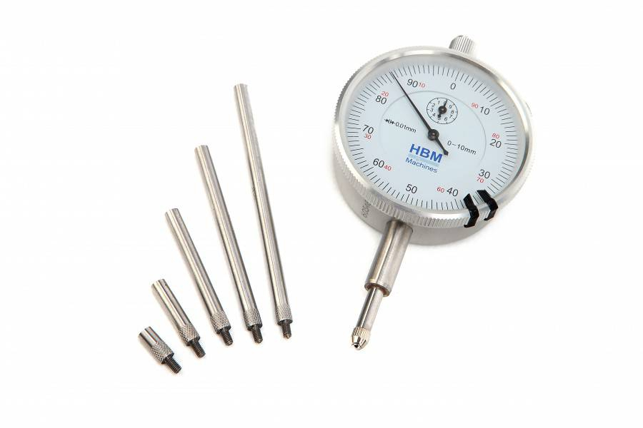 HBM 0,01 mm slag 10 mm analoge meetklok met5 verlengstiften