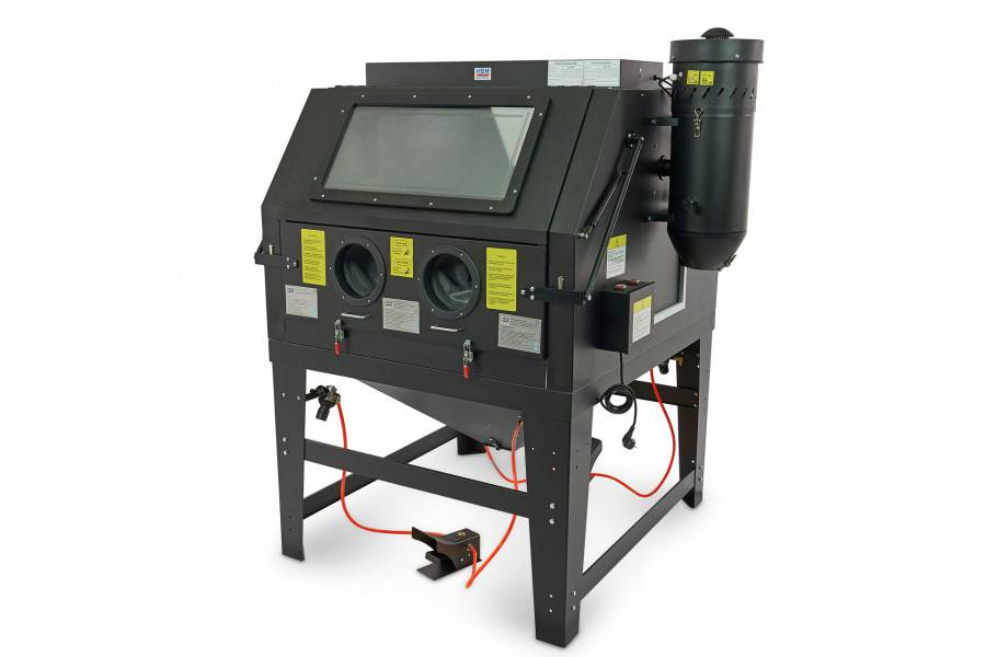 HBM SBC 1200 straalcabine met afzuiging ZWART