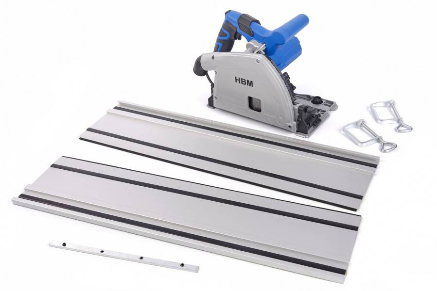 HBM 165 mm PROFI 1200 Watt invalzaag, liniaalzaag met 2 x 700 mm liniaal