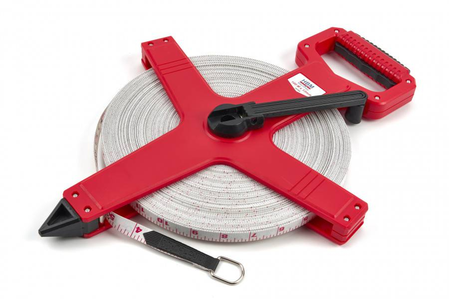 HBM 100 m x 13 mm fiberglass meetband, meetlint, landmeter