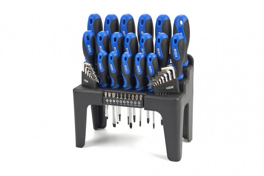 HBM PROFI 44-delige soft grip schroevendraaierset, inbussleutelset en bitset