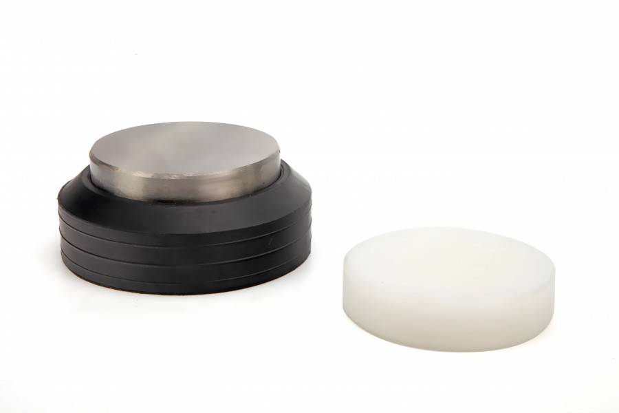 HBM 75 mm stalen en nylon aambeeld in rubberen houder