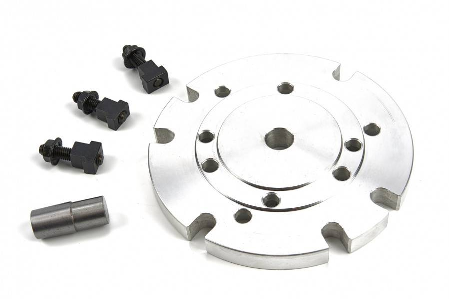 HBM aluminium flens voor 100 en 125 mm klauwplaat DIN 6350
