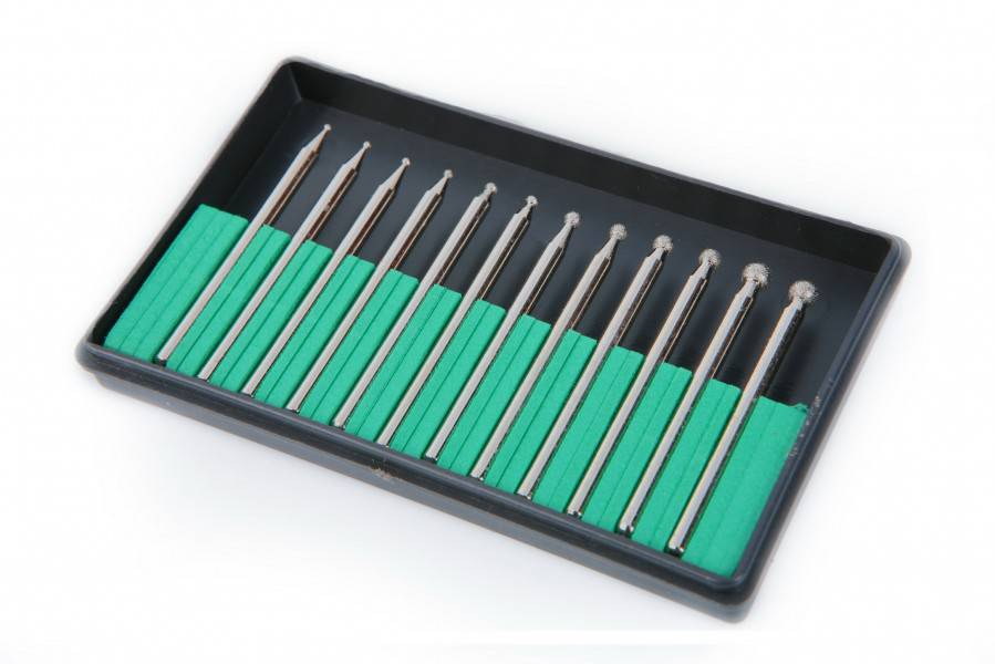 HBM 12-delig diamanten stiftfrezenset schacht 3,0 mm