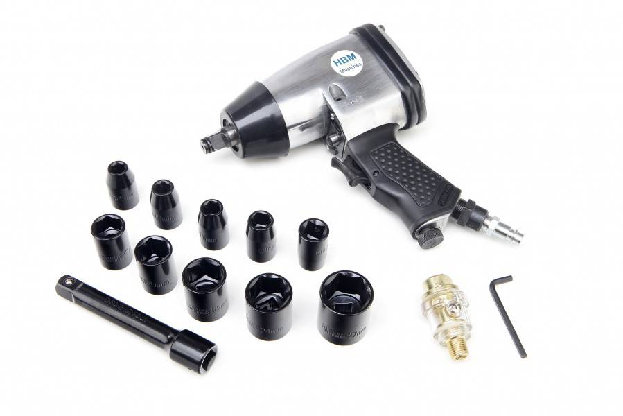 HBM 17-delige 1/2"slagmoersleutelset