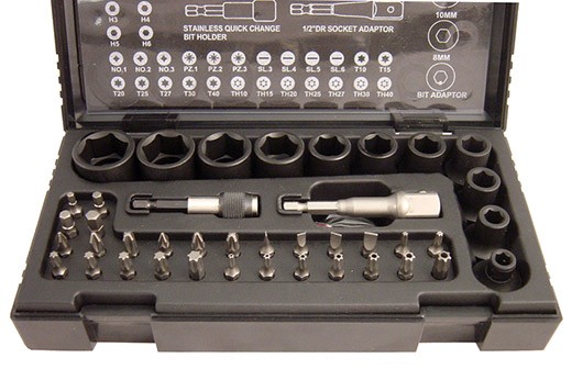 RODAC 1/2"krachtdoppen&bitset 41-delig