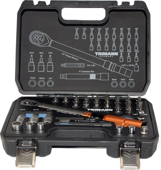 TRIMANN 1/4"momentsleutel met 3/8"adapter